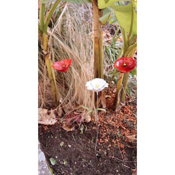 Coquelicot en métal pour jardin