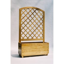 Jardiniere claustra en bois de châtaignier incolore