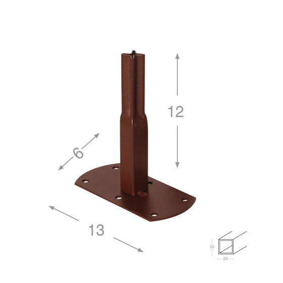 Dimensions des pieds de fixation pour arche de jardin