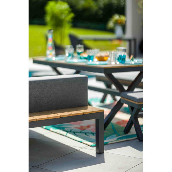 Salon de jardin bas en bois teck