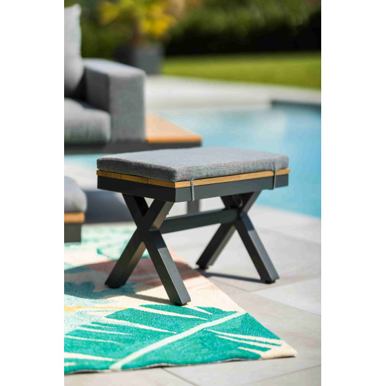 Banc pour salon de jardin en aluminium
