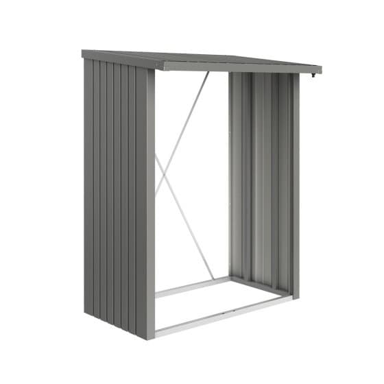 Abri bûches en metal 2,1 m3 gris quartz métallique