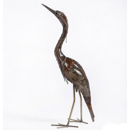 Heron en metal petit modele debout