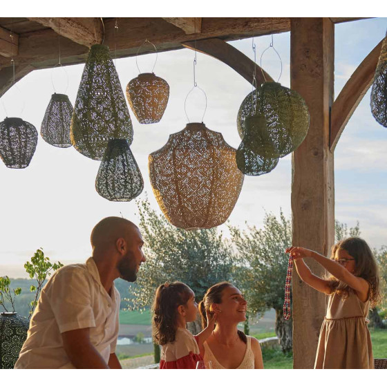 Lanternes solaires rondes à suspendre