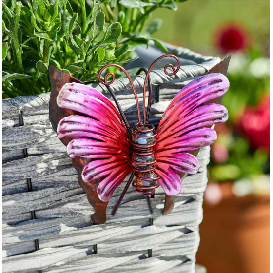 Papillon décoratif à accrocher sur pot de fleurs