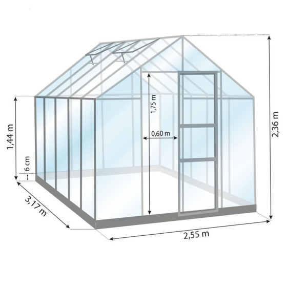 Serre de jardin en verre trempé