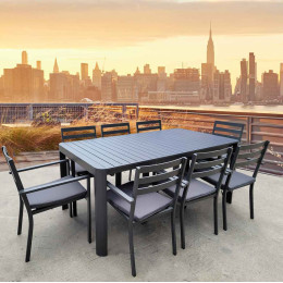 fauteuil de jardin aluminium gris anthracite