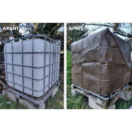 bache cuve 1000 L anti UV et camouflage cuve IBC