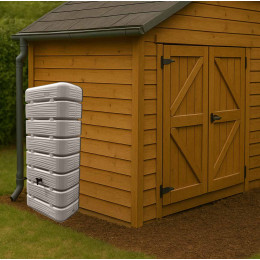 Recuperateur d'eau de pluie mural pour cabanon