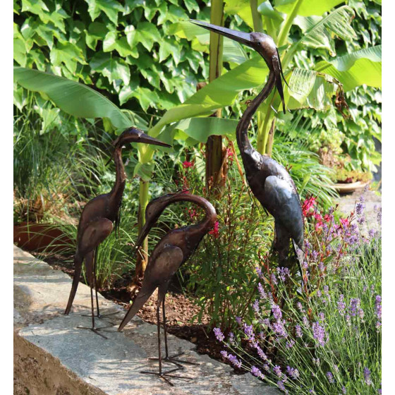 heron decoratif en metal