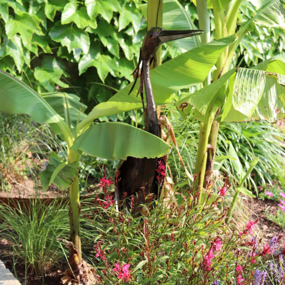 Heron en metal pour jardin
