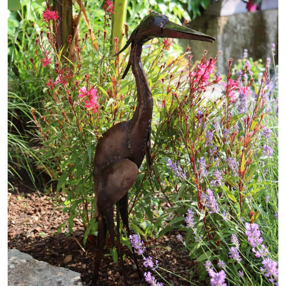Heron metal deco jardin