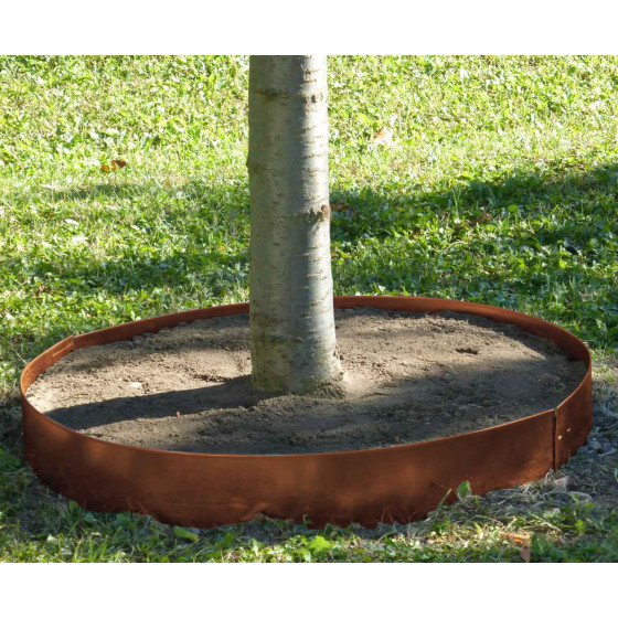 bordure arbre en acier fer vieilli