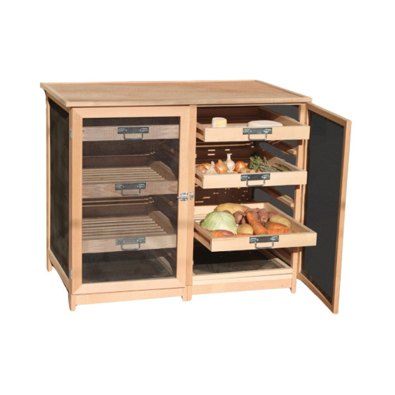 Garde manger légumier fruitier buffet en bois 6 tiroirs