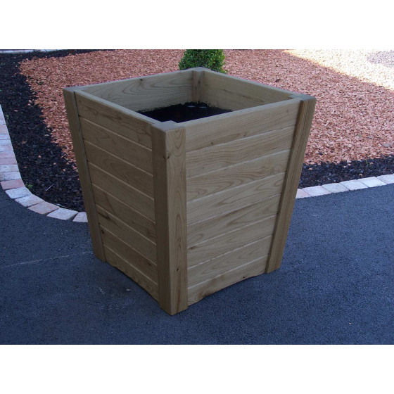 pot de fleur en bois extérieur forme conique