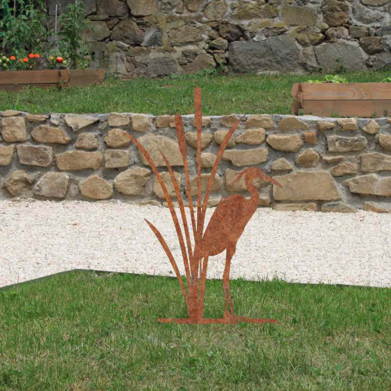 heron en metal pour jardin