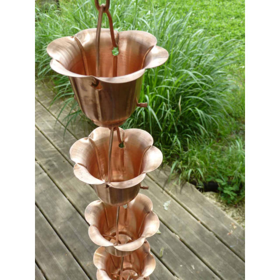 Chaine de gouttière japonaise cuivre