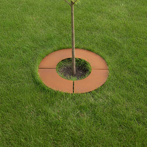 bordure corten en cercle pour arbre