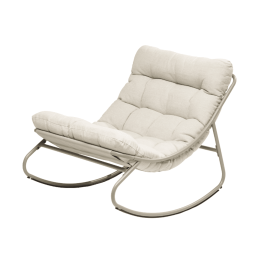 fauteuil a bascule jardin avec coussin rembourre