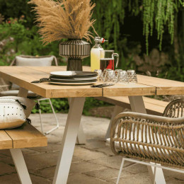 grande table de jardin en teck rectangulaire
