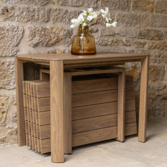 table console extensible pour exterieur aspect teck ROKO