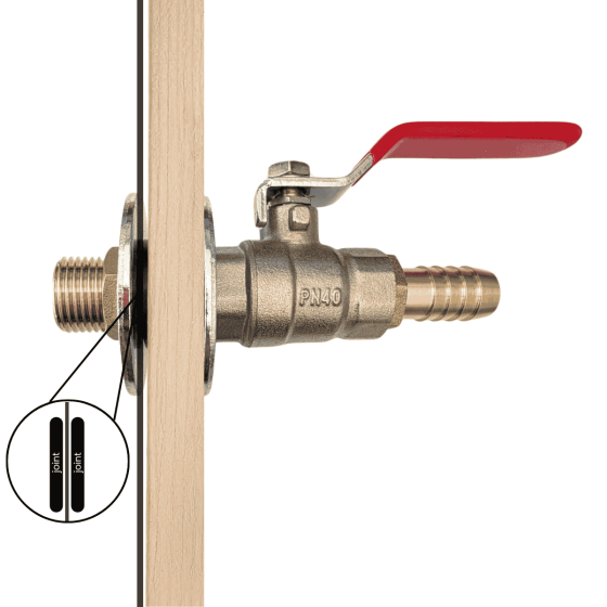 Robinet métal pour recuperateur d'eau de pluie
