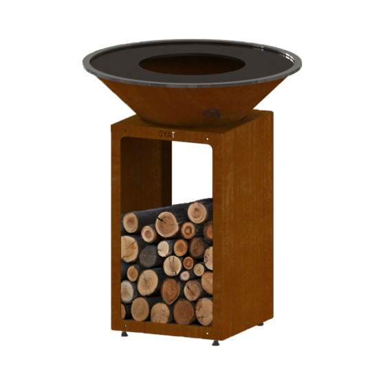 Braséro barbecue plancha en acier corten 78 cm