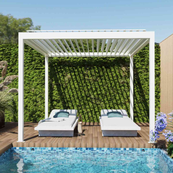 pergola bioclimatique aluminium blanc