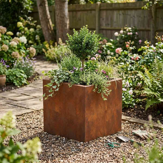 bac a plantes acier corten carre fabrication francaise