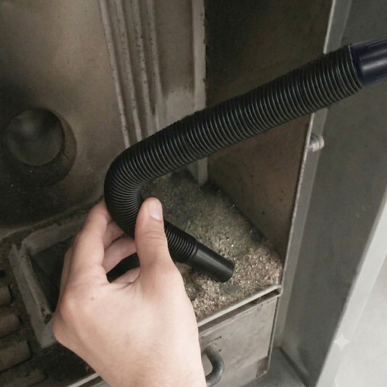 Aspirateur a cendre avec suceur flexible