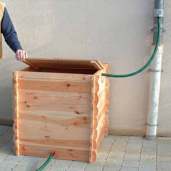 reserve d'eau de pluie en bois 420 l