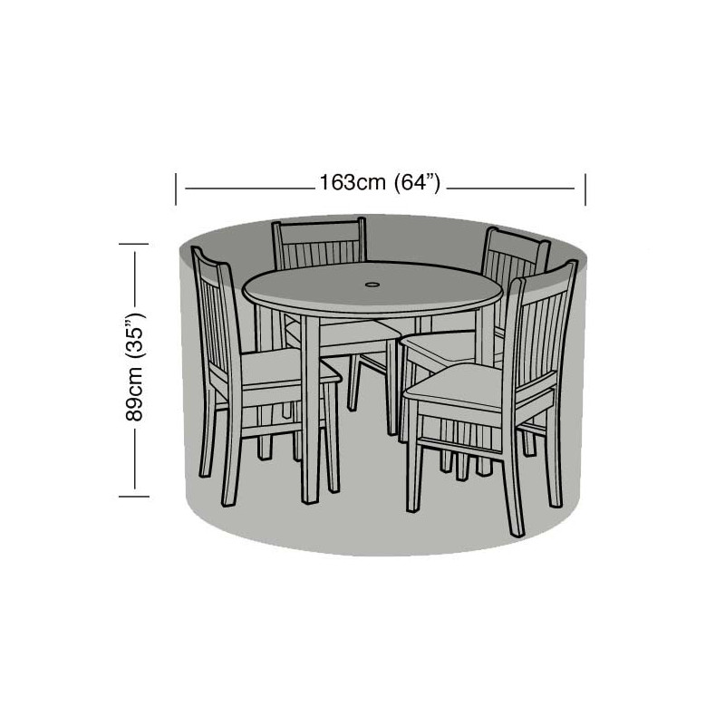 COVER UP HOC - Table de jardin ronde Diamond cover - 250x80 cm (diamètre x  hauteur) 
