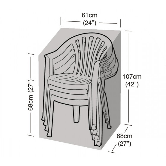 Housse de protection 4 chaises empilables noire