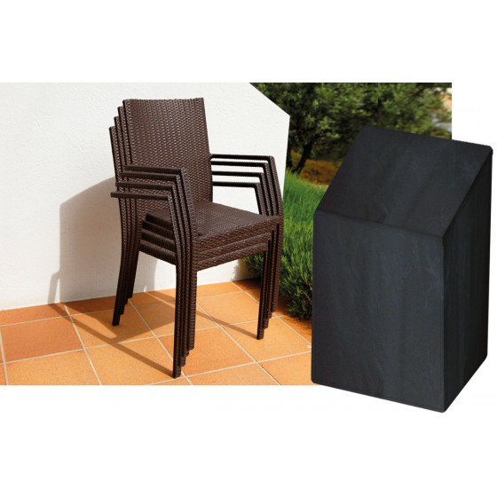 Housse de protection 4 chaises empilables noire