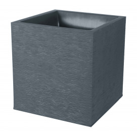 pot de fleur carre 40x40 plastique 31 L gris anthracite