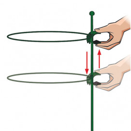 Tuteur 1 support d'1m avec un anneau cercle diamètre 22 cm