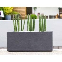 Bac à fleurs rectangulaire bas 98 litres gris anthracite