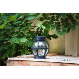 Lanterne solaire en verre esprit vintage 1 LED blanche