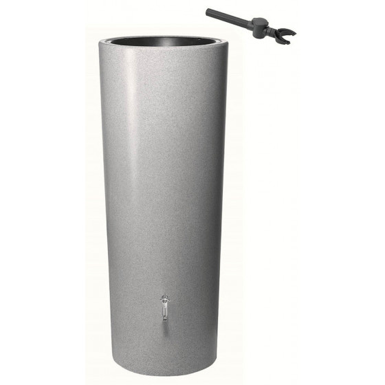 Récupérateur d'eau de pluie aspect pierre 350 L gris clair