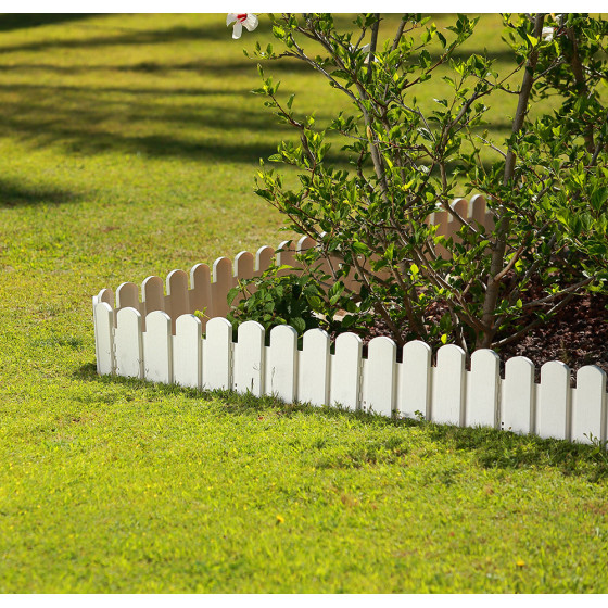 Bordurette de jardin ornementale blanc H 20 cm