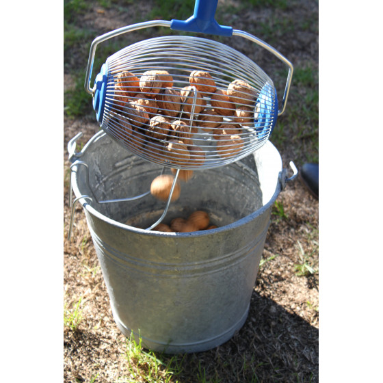 Ramasse-noix Rouleau Avec Manche Réglable - Capacité 6L, Diamètre 1-5 Cm - Pour Glands, Châtaignes, Noix, Balles De Golf - Acier Inoxydable + ABS