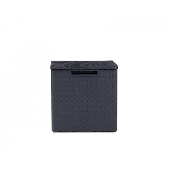 Coffre de rangement extérieur en résine tressée gris 350 L 