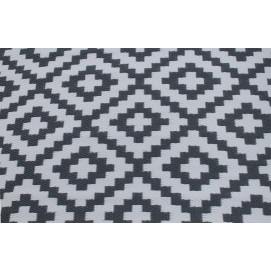 Tapis d'extérieur pour terrasse gris et blanc 120 cm x 180 cm