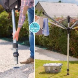 Base d'ancrage à visser et son adaptateur de mât diamètre réglable