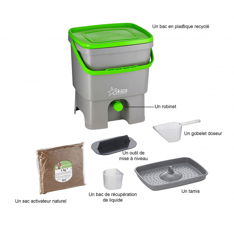Poubelle A Compost - Limics24 - Seau Démarrage 106 – Composteur Cuisine  Design Plastique Recyclé Bokashi Ferment Kg - Cdiscount Jardin