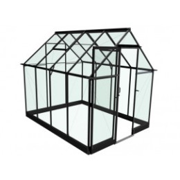 Serre de jardin en verre et aluminium noir 5,1 m²