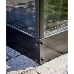 Embase en acier pour serre de jardin verre aluminium 5,1 m²