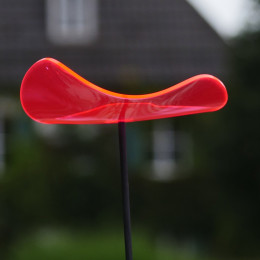 Bouquet fleurs rouges ondulées 120 cm attrape soleil