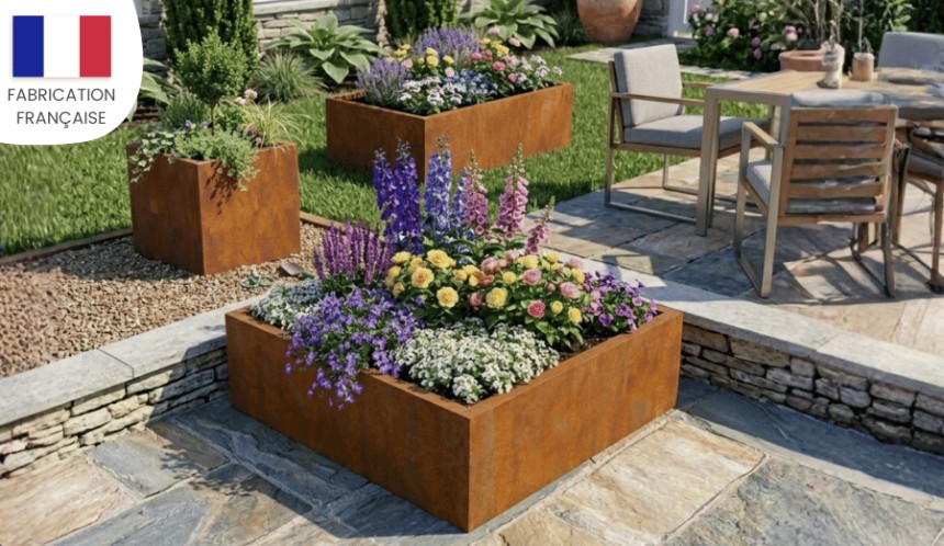 Nos bacs et jardinières en acier corten